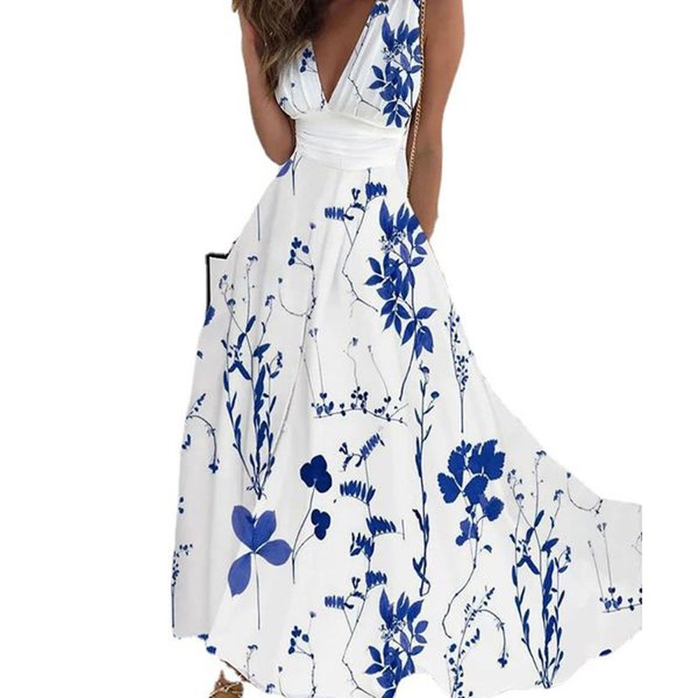 vestido dresses for woman elegant maxi dress sleeveless v neck