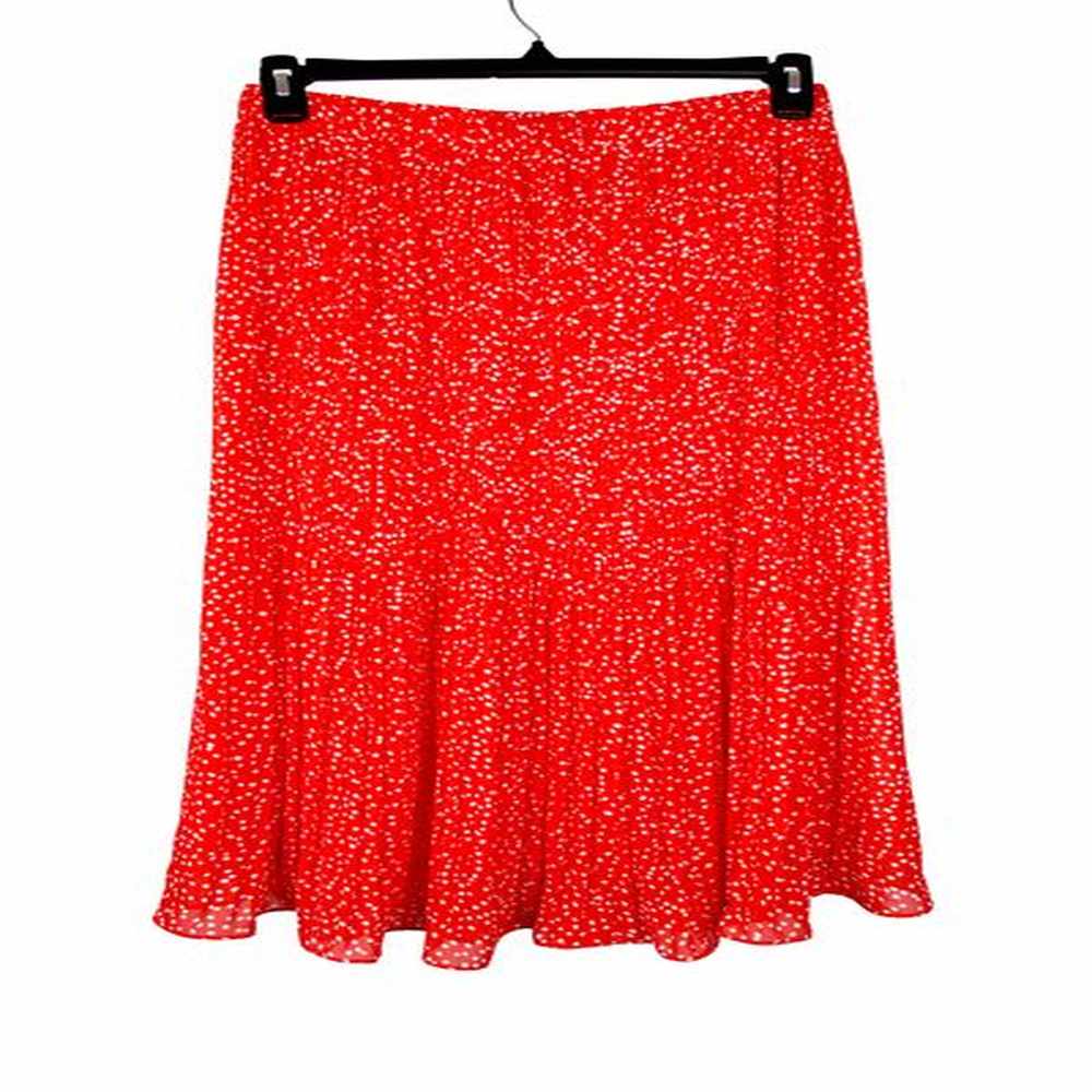 vibrant red spotted pleat mini skirt casual formal