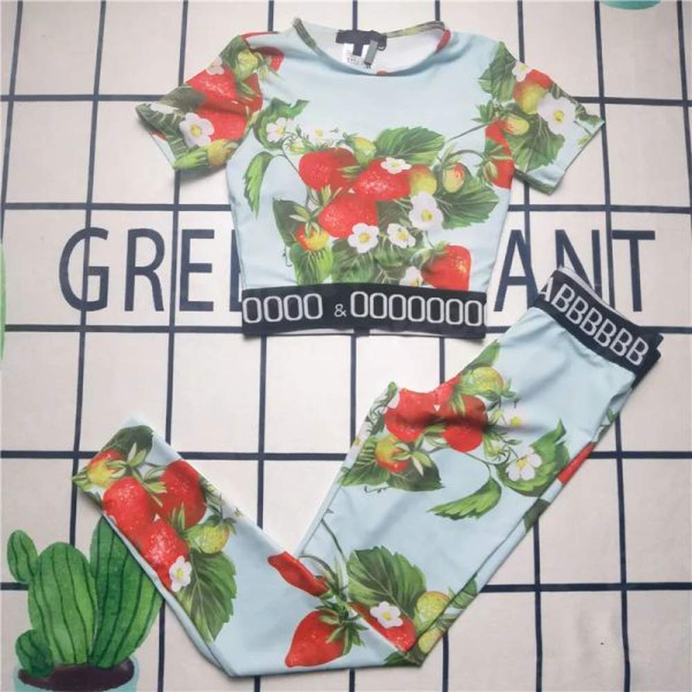 vintage floral designer woman slim stretchy tracksuits flower letters yoga