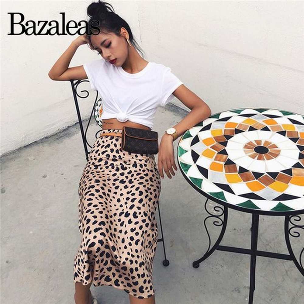 vintage high waist midi skirts leopard pattern women skirt sexy