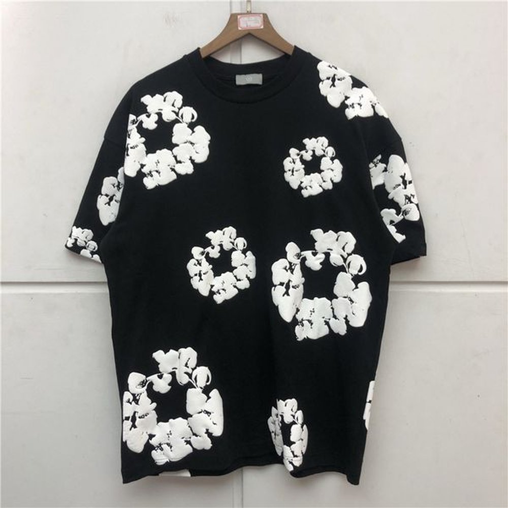 Vintage Puff Print Cotton Printing T shirt Men Women Quality Heavy Fabric Tee Oversize Tops Short Sleeve