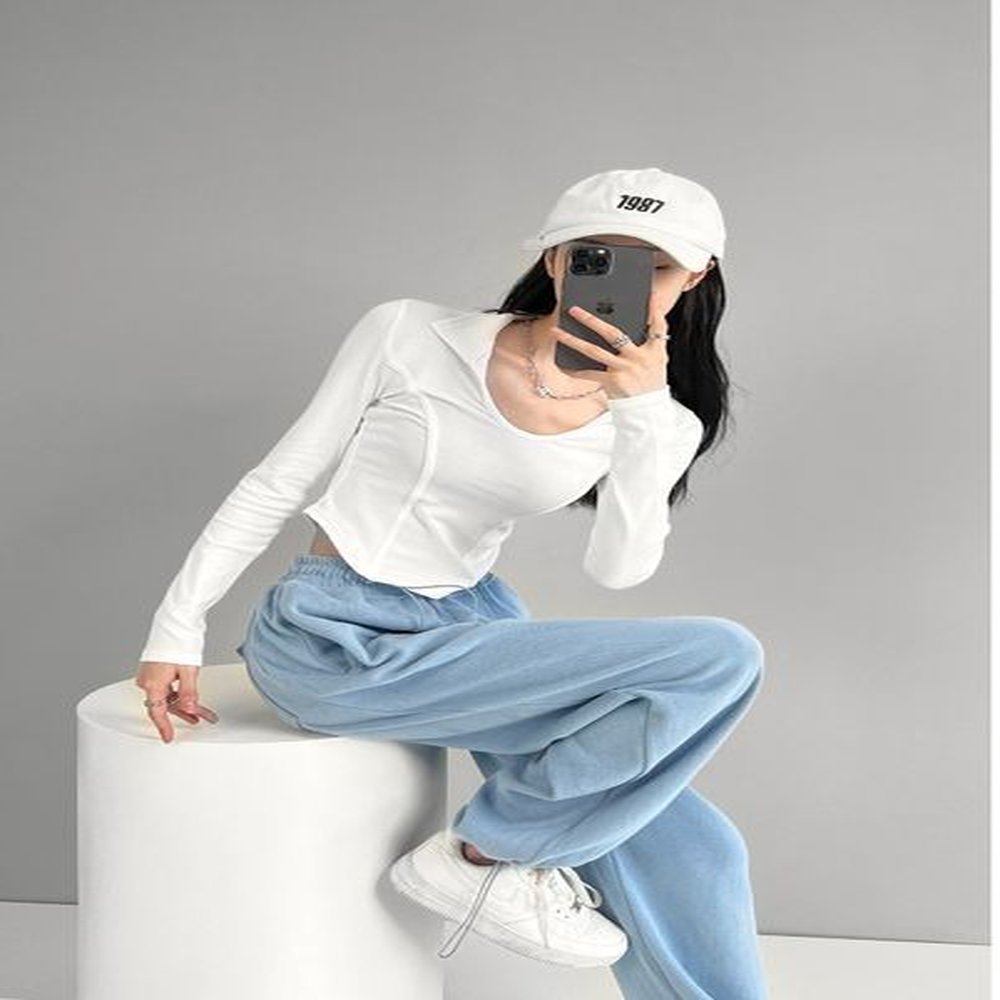 vintage white tshirt women spring and autumn new slim