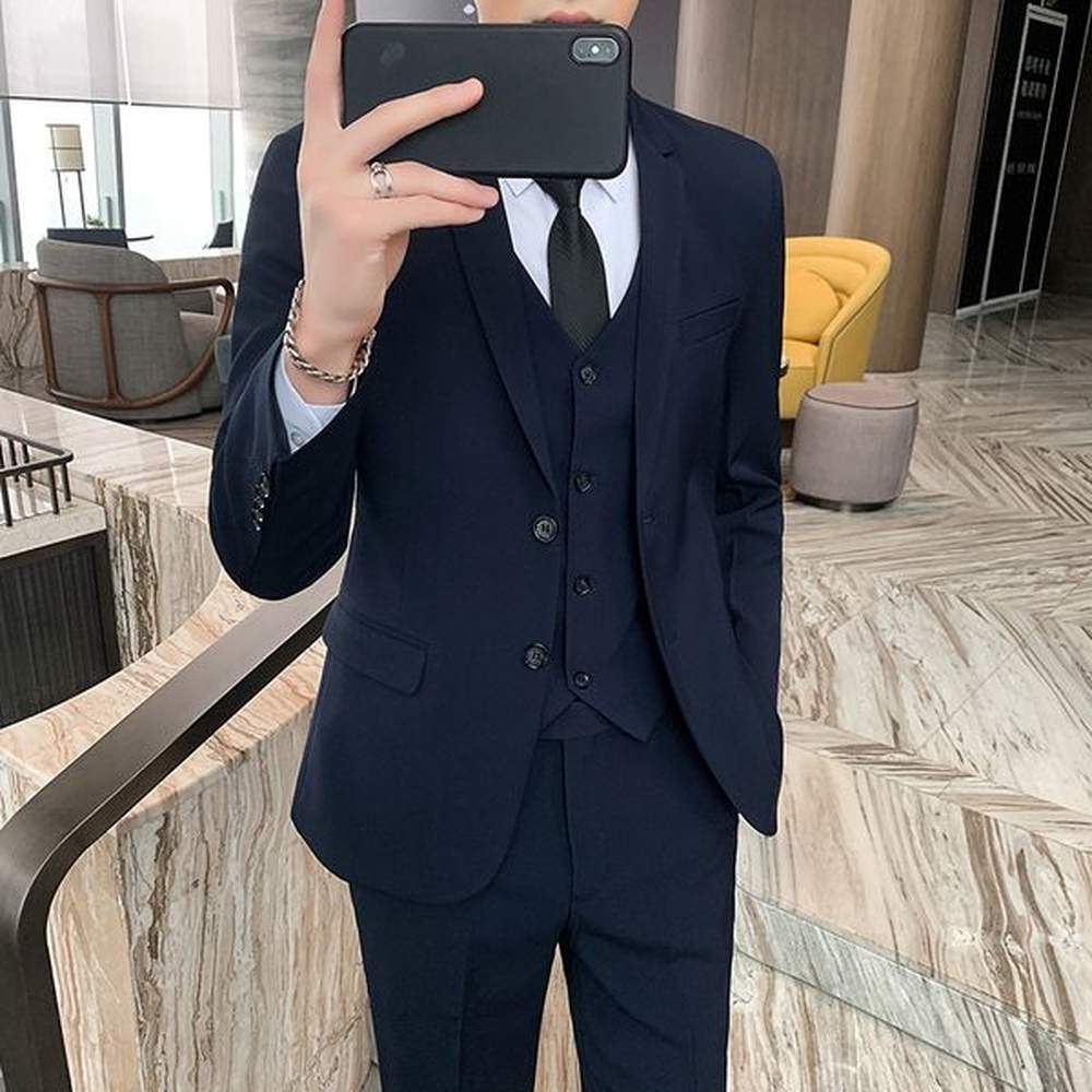 V1231Men's suits Korean style casual business formal jacket slim fit best man groom wedding