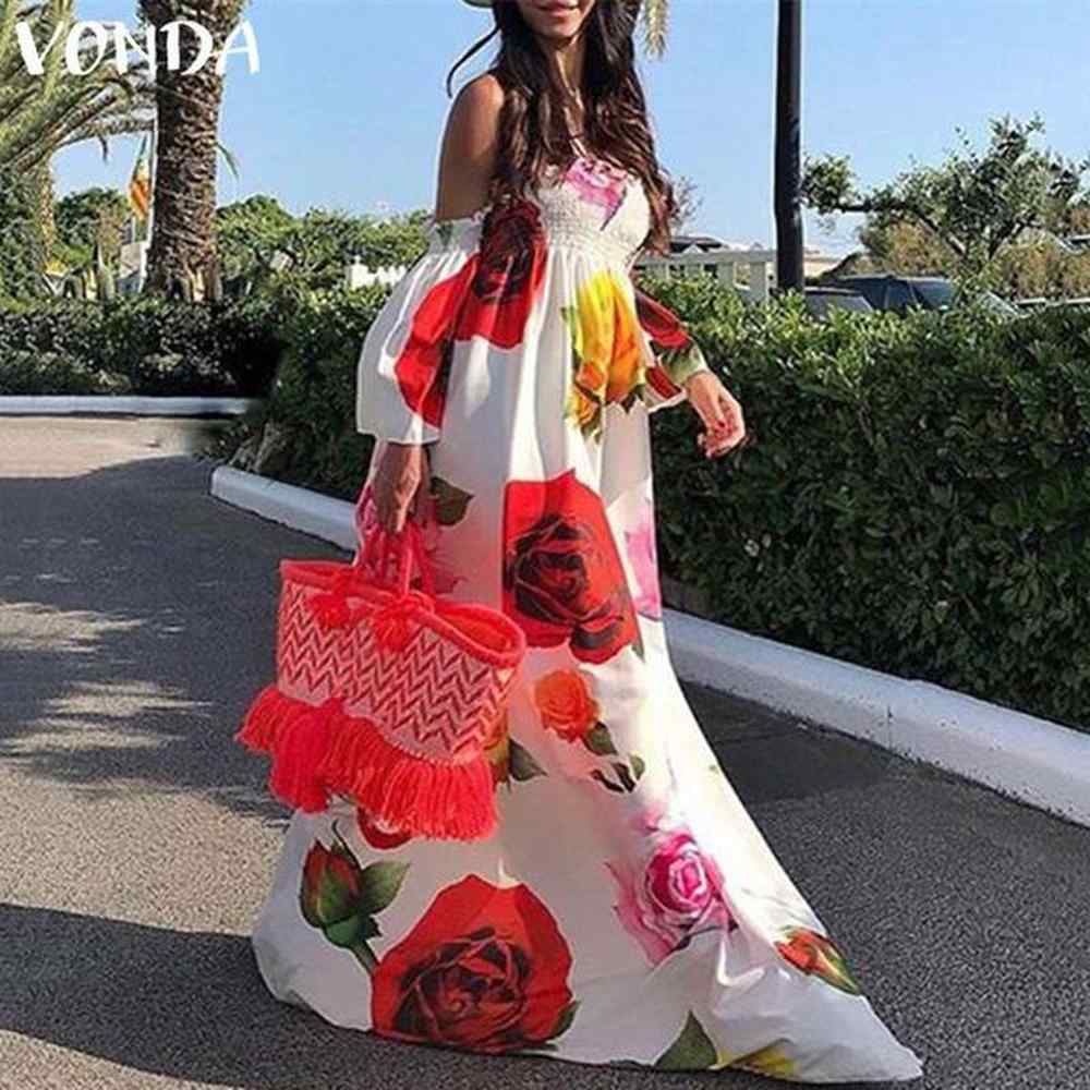 vonda summer beach dress bohemian women sexy off the