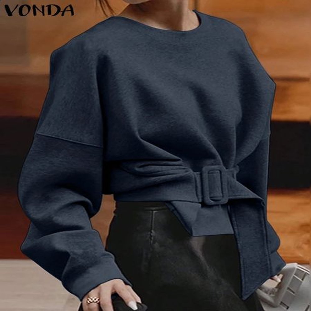 vonda women sweatshirts autumn long sleeve hoodies casual loose