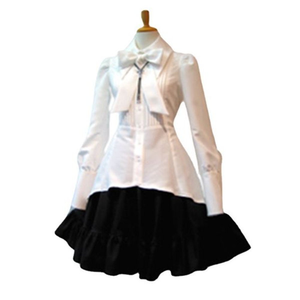 waisted large lapel bow twopiece bow tie gothic dress