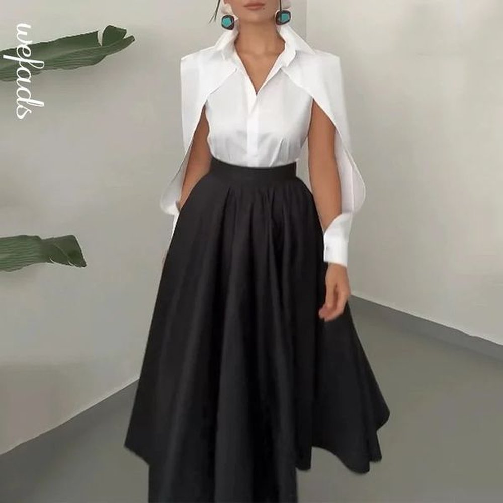 wefads autumn winter two piece set elegant solid long sleeve