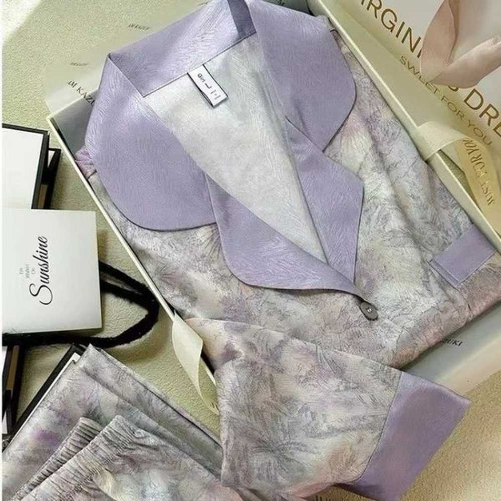 wers diagonal print elegant womens pamas twopiece set long womens