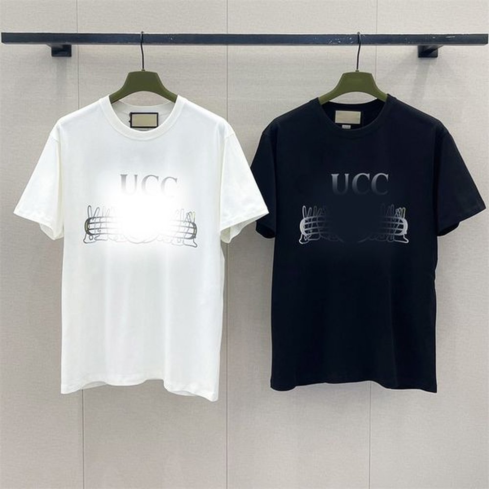 white t shirts for men Top Designer popular fashion High street cotton casual short sleeve T-shirt loose letter pattern top printed men and