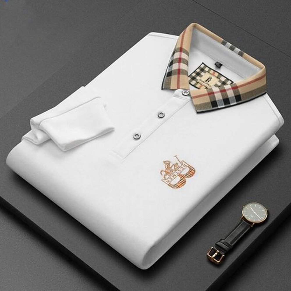 Wholesale 2023 autumn and winter Men's Polos 100% Cotton Polo Shirt Long Sleeve Tee Embroidered Fall Business Casual Lapel Fashion Top
