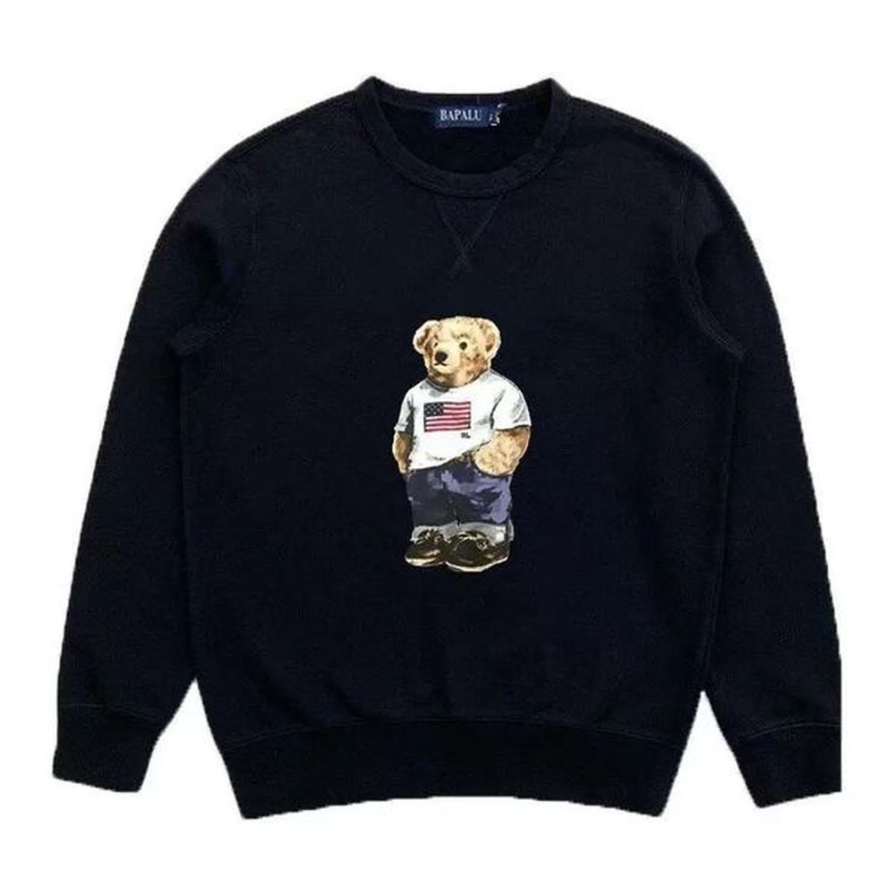 Wholesale 2042 Autumn and Winter New Hoodie Europe and America Men's Long Sleeve Bear Casual Color Contrast Cotton Large Embroidery Fas