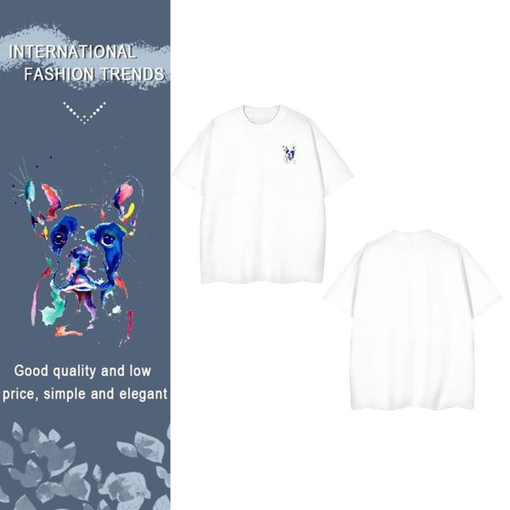 Wholesale coloful dog T Shirts Men Home Outdoor Couples T Shirts 230g Cotton New Arrival Breathable Soft Black Oversized Tops