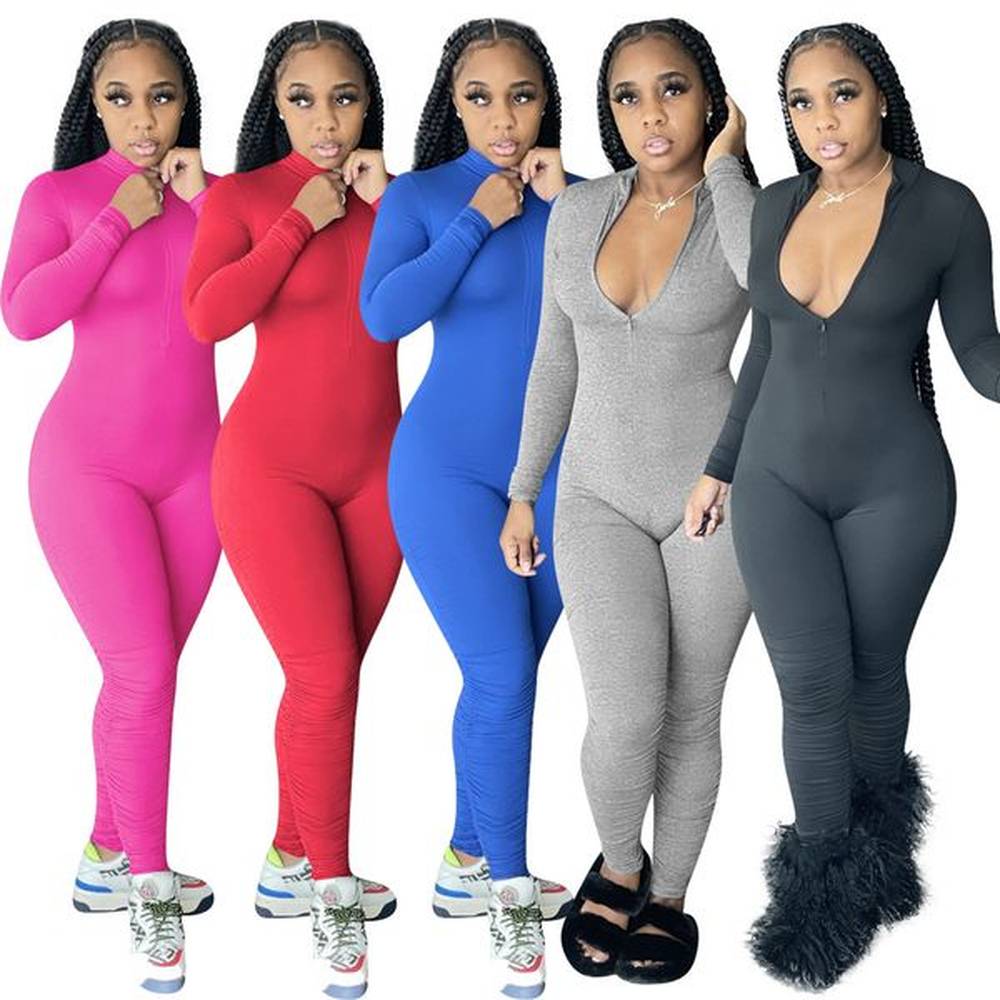 wholesale jumpsuits women fall winter clothing bodycon rompers long sleeve