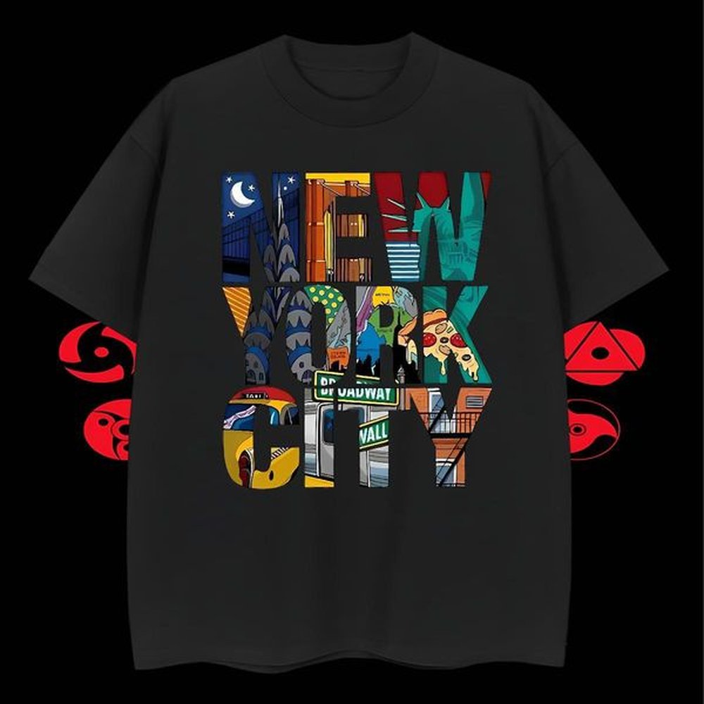 Wholesale Men Tops Tees Street Wear 230g Pure Cotton Cartoon Print Breathable Short Sleeve New York T Shirts Men 2024 Clothings