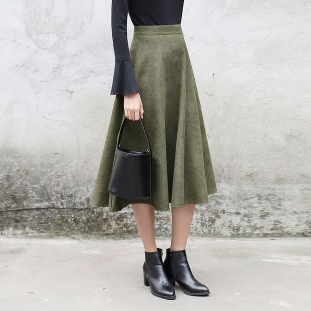 wholesale yichaoyiliang autumn winter high waist midi skirt