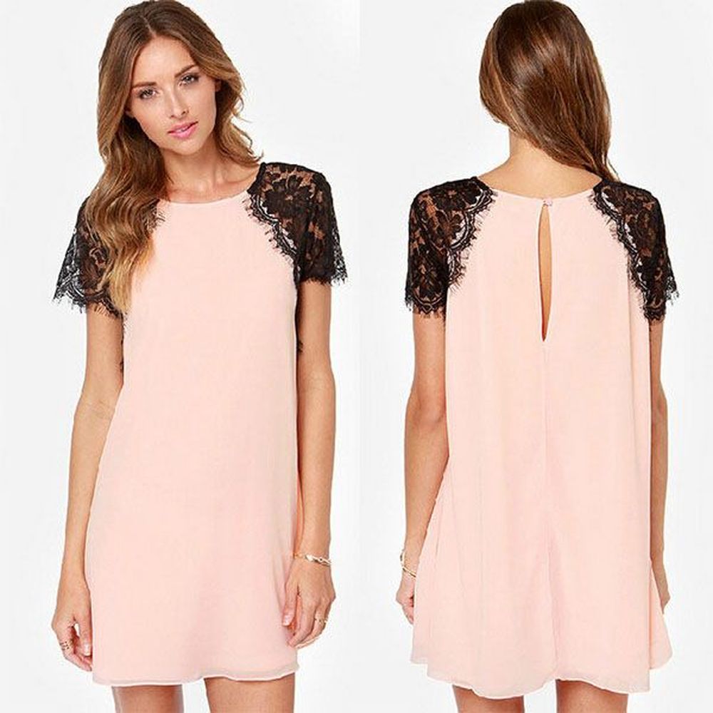 wholesalefashion hot summer chiffon short dress women loose sexy o