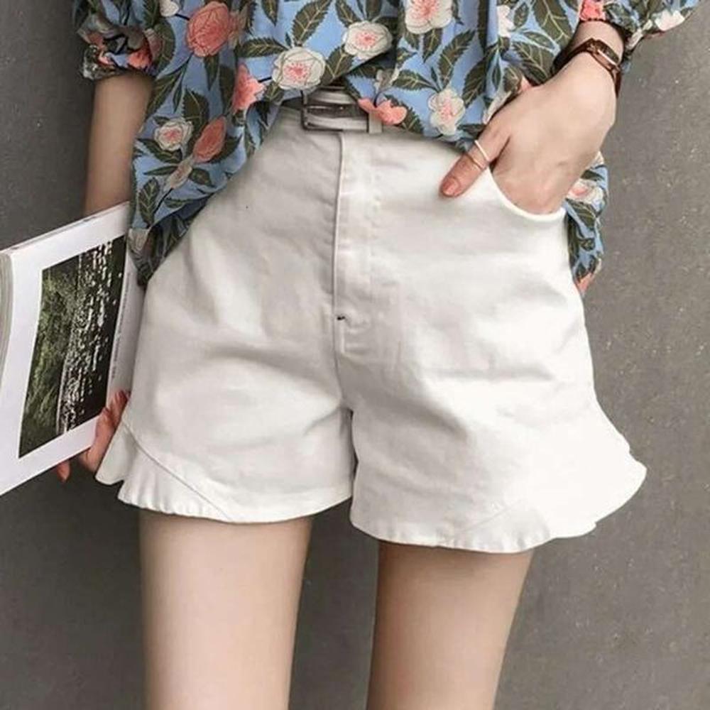 wide womens shorts with waist pocket baggy female short pants