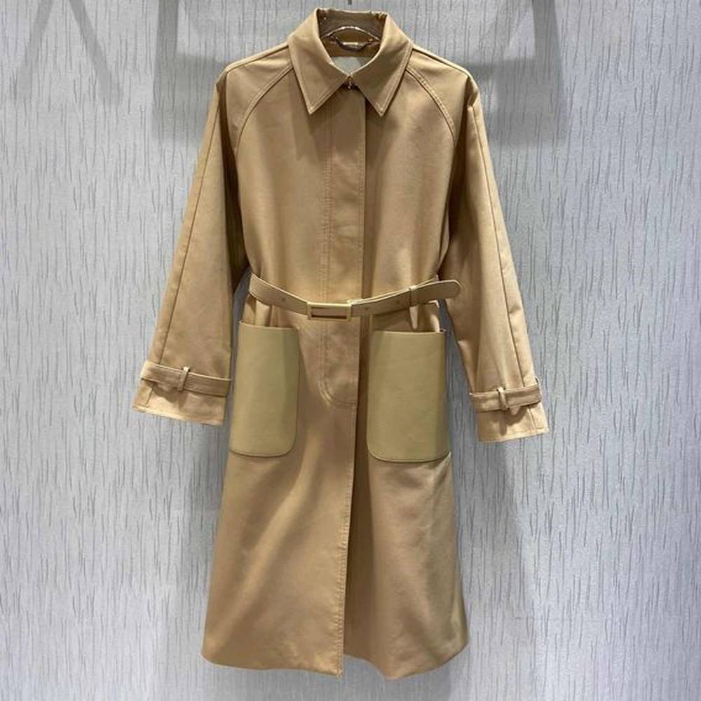 windbreaker designer womens trench coats fashion matching leather pocket belt