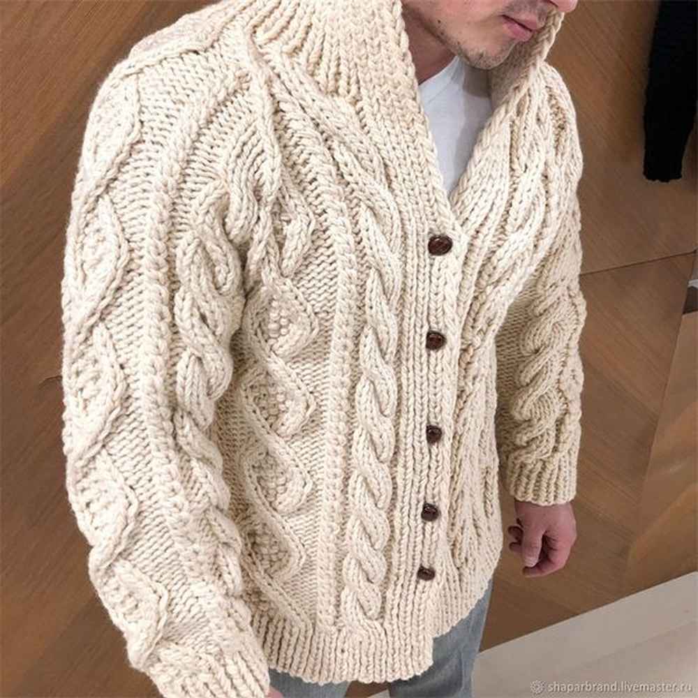 Winter Casual Sweater Men knitted Sweater Cardigan Warm Fashion Cardigan Men Sweaters Jacket Coat Solid Color Tops 201105