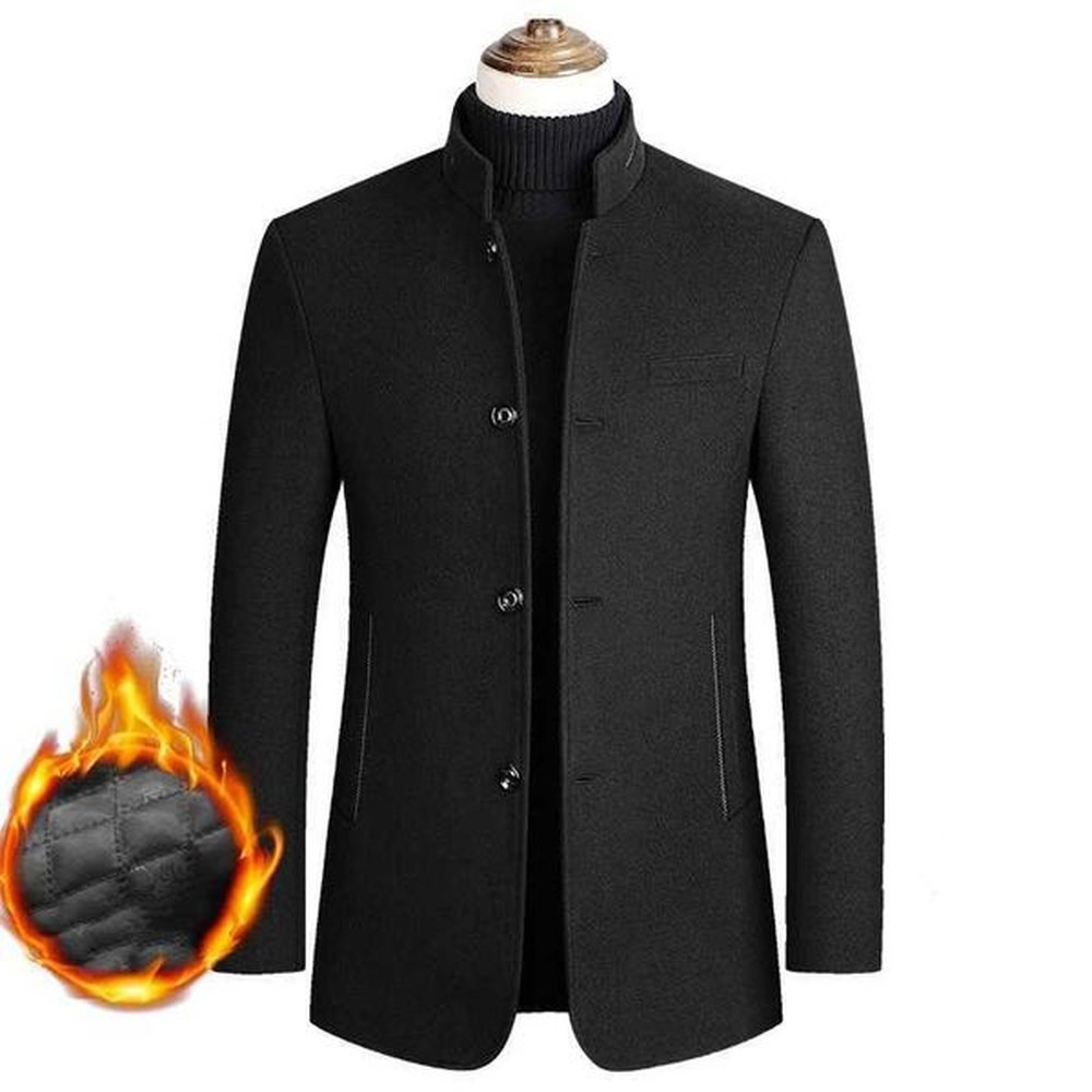 Winter Coat Men Wool Thick Warm Windbreaker Jackets Overcoat Casaco Masculino Palto Woolen Mens Casual Slim Fit Trench PeacoatXJ241212