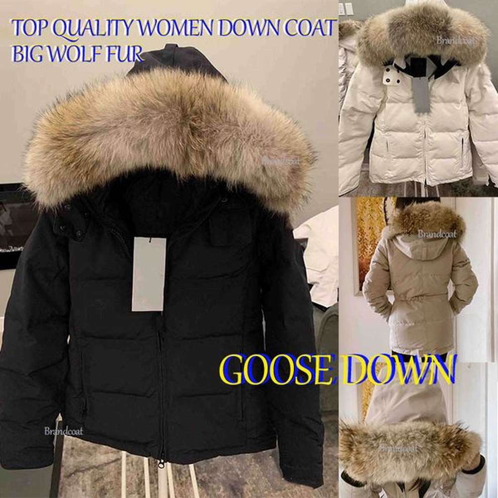 winter down coat womens fashion with real wolf fur women