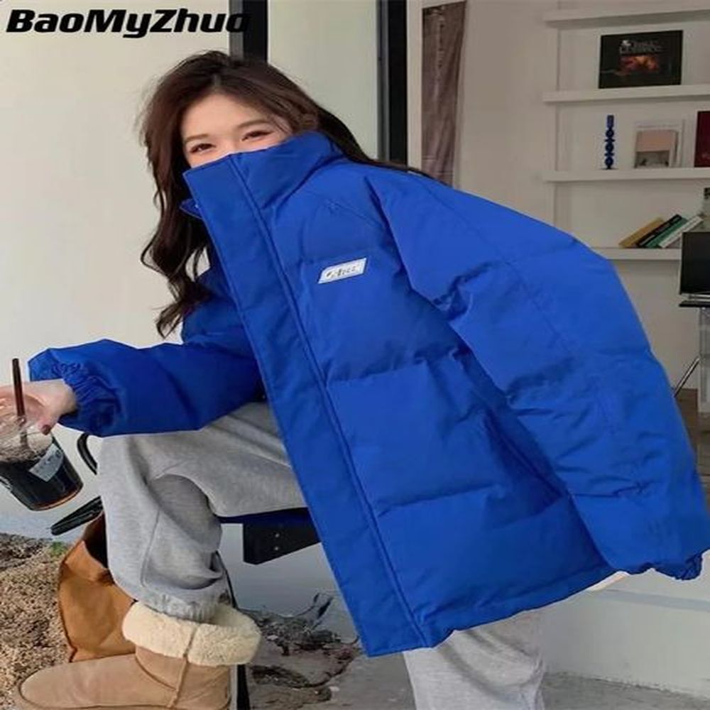 winter down cotton coat women solid loose padded jacket puffer