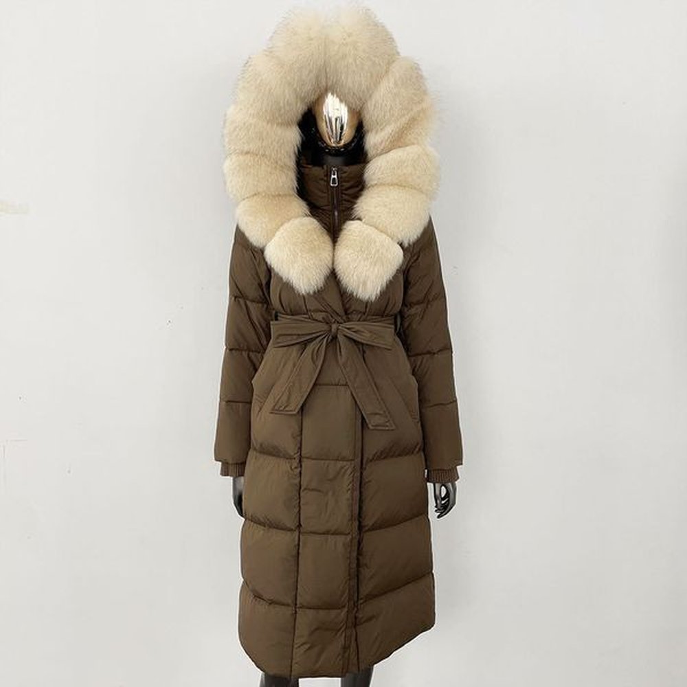 winter fashion choice extended down jacket for women thickened fox
