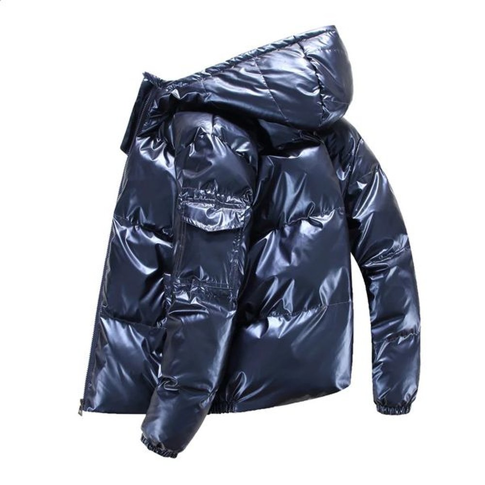 Winter Jacket Men Parka Shiny Hooded Warm Coats Zipper Up High Quality Jackets Overcoat Thick Jackets Plus size 241021