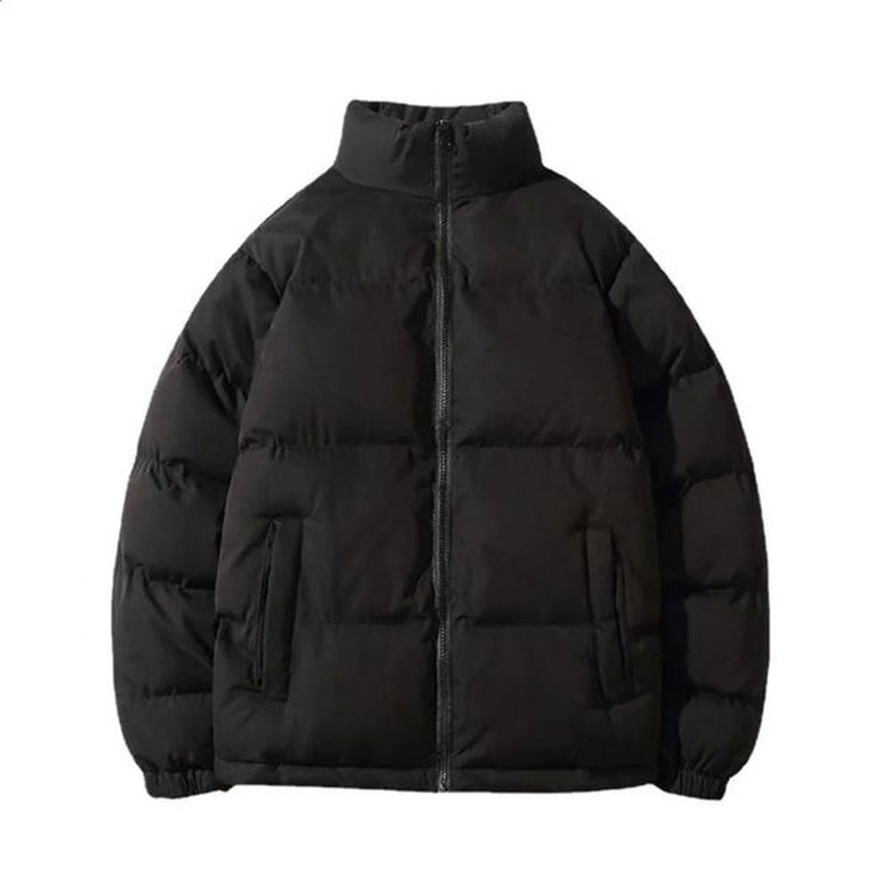 Winter jacket mens Parkas thick warm stand up collar solid color Parka womens fashionable streetwear 240830