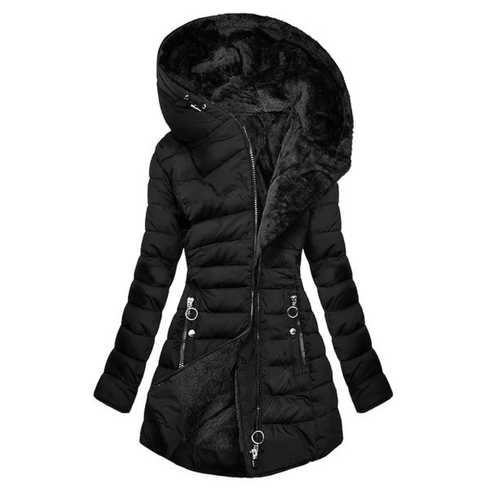 winter jacket women casual solid color parkas hooded cotton padded