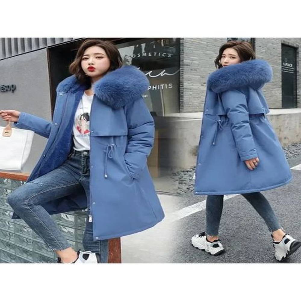 winter jacket women parka clothes long coat wool liner