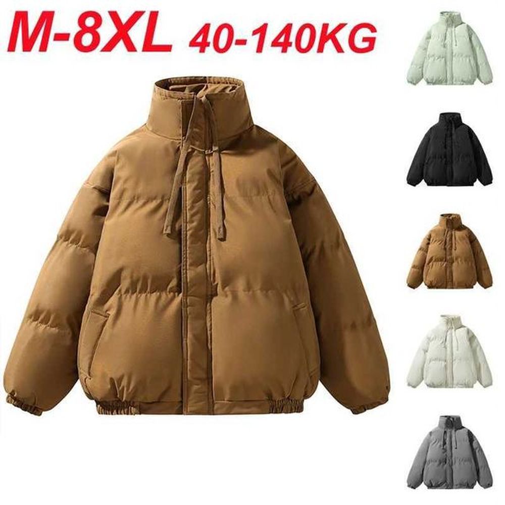 Winter Jackets Men Parkas Thicken Warm Cotton Hoodie Coats Oversize 6XL 7XL 8XL Plus Size Windbre Black Loose WaterproofXJ241122