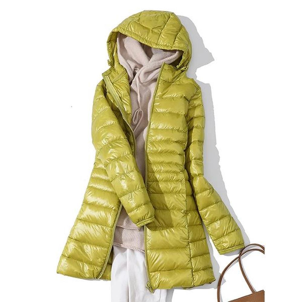 winter jackets women white duck down long coat female hooded