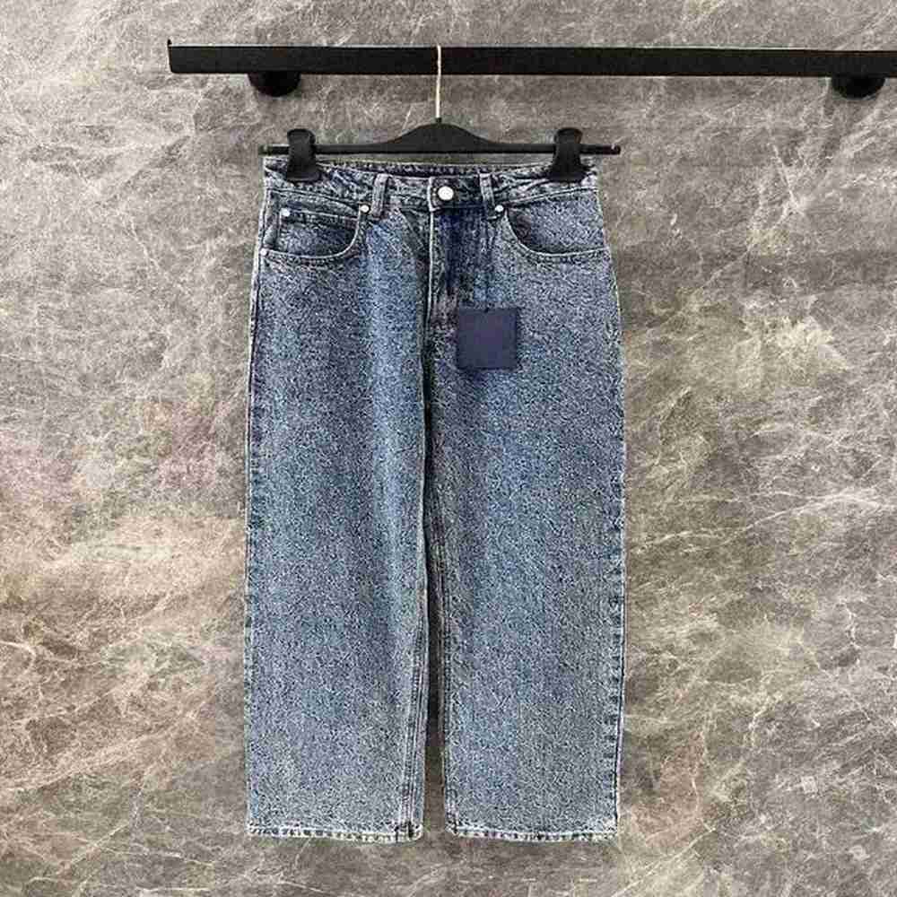 winter jacquard blue womens pant designer tiered straight long
