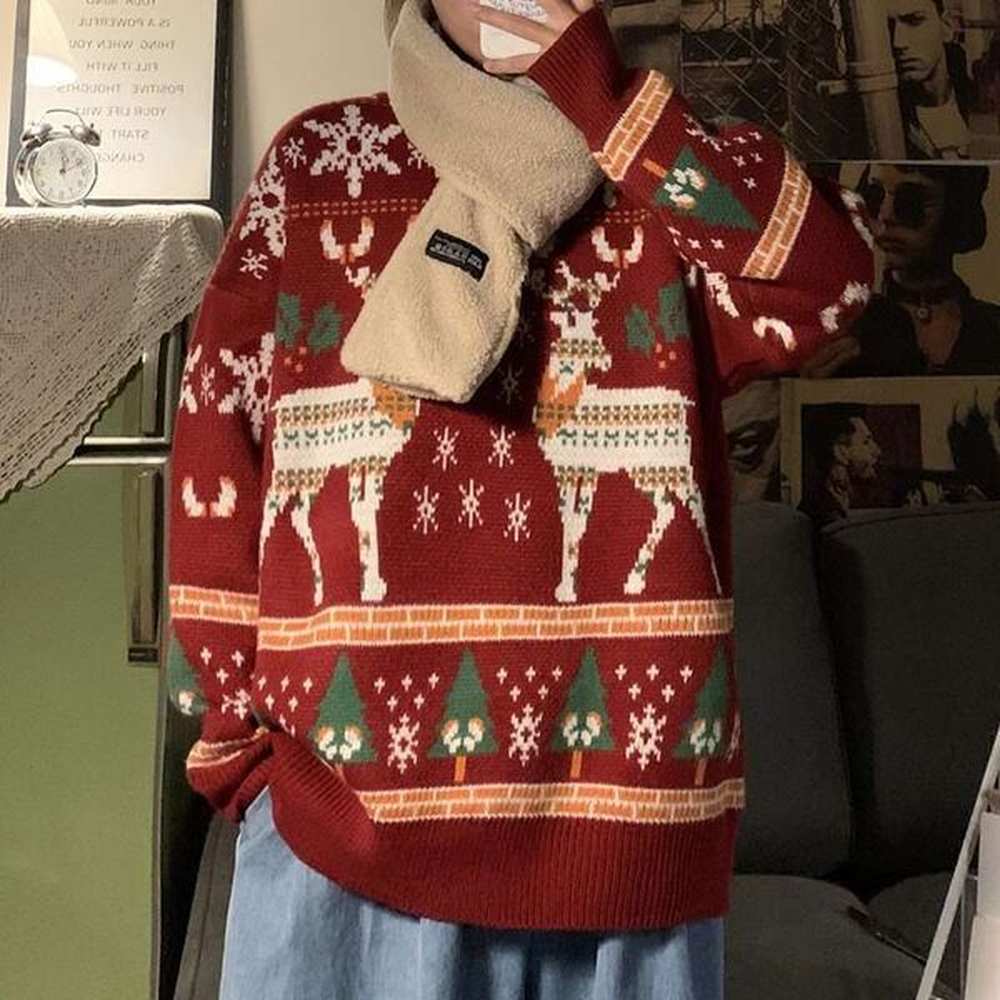 winter knitted new style sweater mens trendy loose lazy hoodie