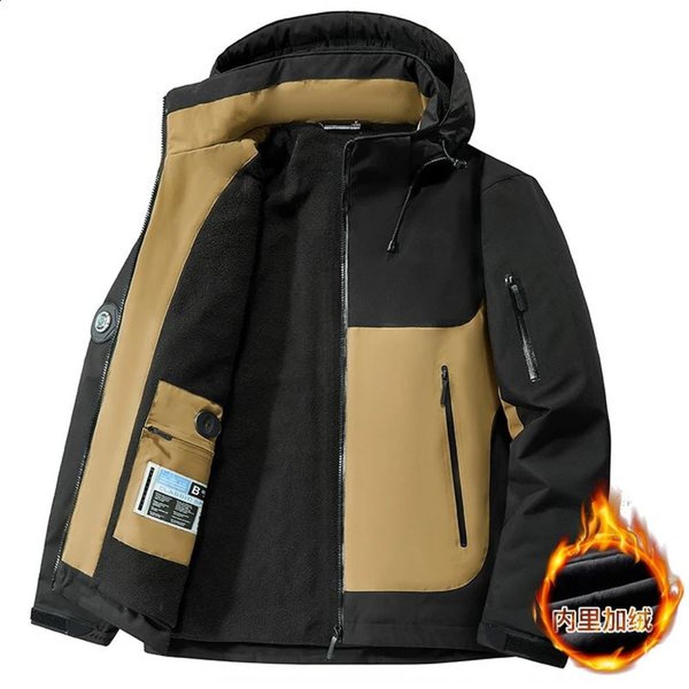 Winter Men Thick Warm Waterproof Parkas Jackets Hat Detachable Wool Liner Fleece Coats Male Parka Plus Size Jacket 241120