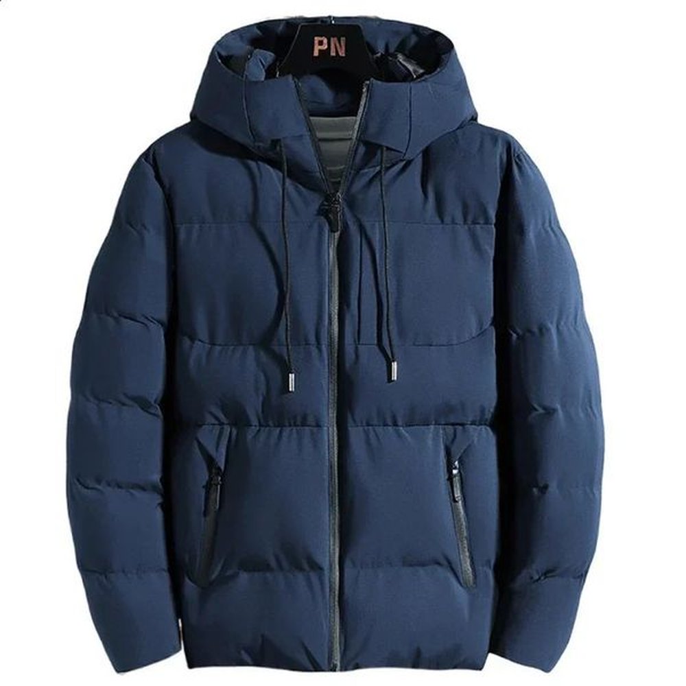 Winter mens jacket autumn warm and fashionable thick cotton apron hooded casual windproof plus size solid 240830