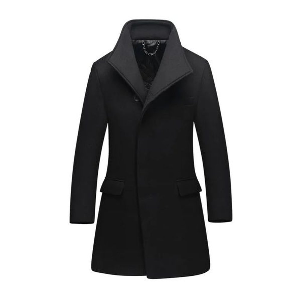 Winter Mens Stand up Neck Thickened Casual Loose Large Size Fashion Versatile Woolen Coat Woolen Coat 241204