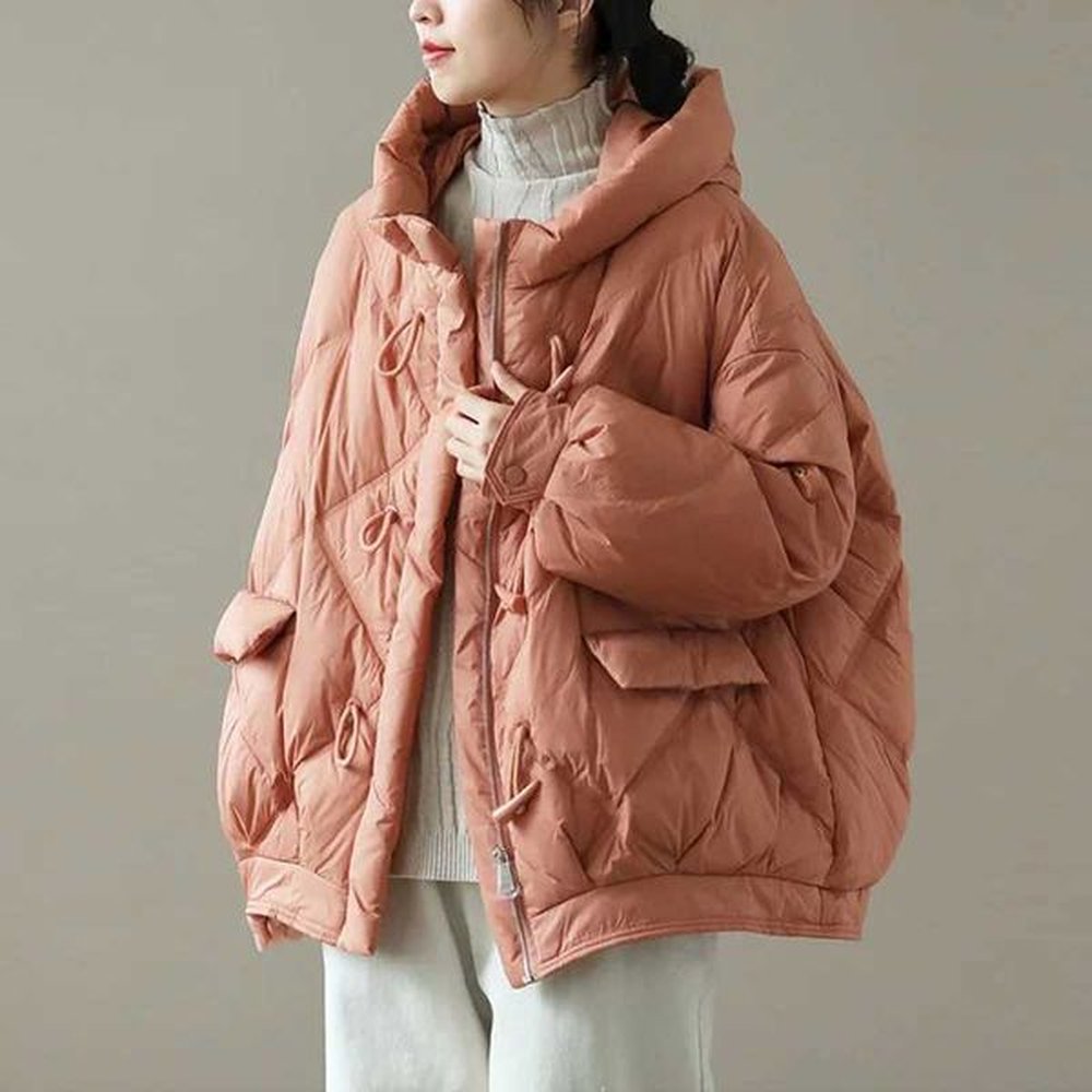 winter new korean style short puffer coat warm parkas hooded