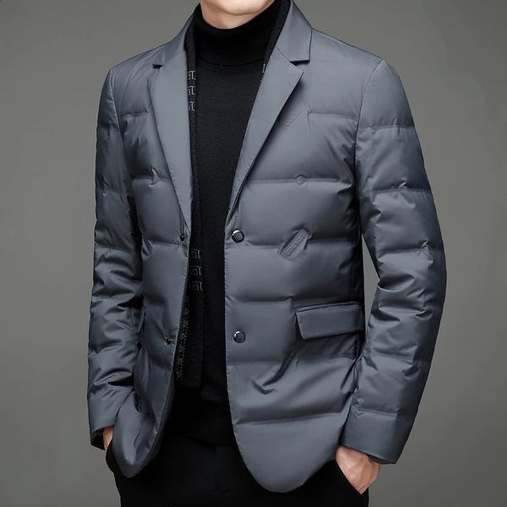 Winter Style 90 White Duck Down Mens High-End Quality Scarf Collar Casual Suit Jacket 241121