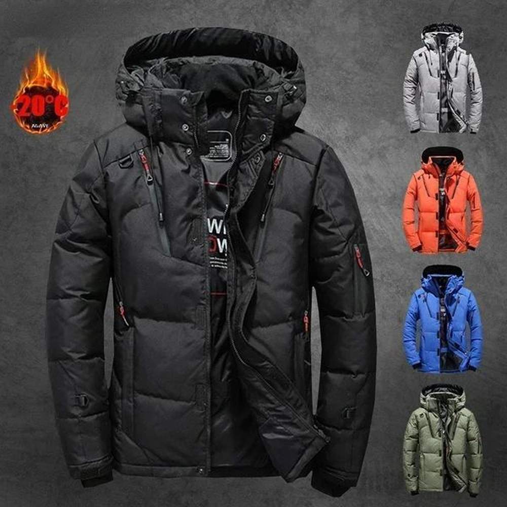Winter Thickened Mens Down Jacket Climbing Hunting Hooded Warm White Duck Coat Casual Lightweight Skiing 241112