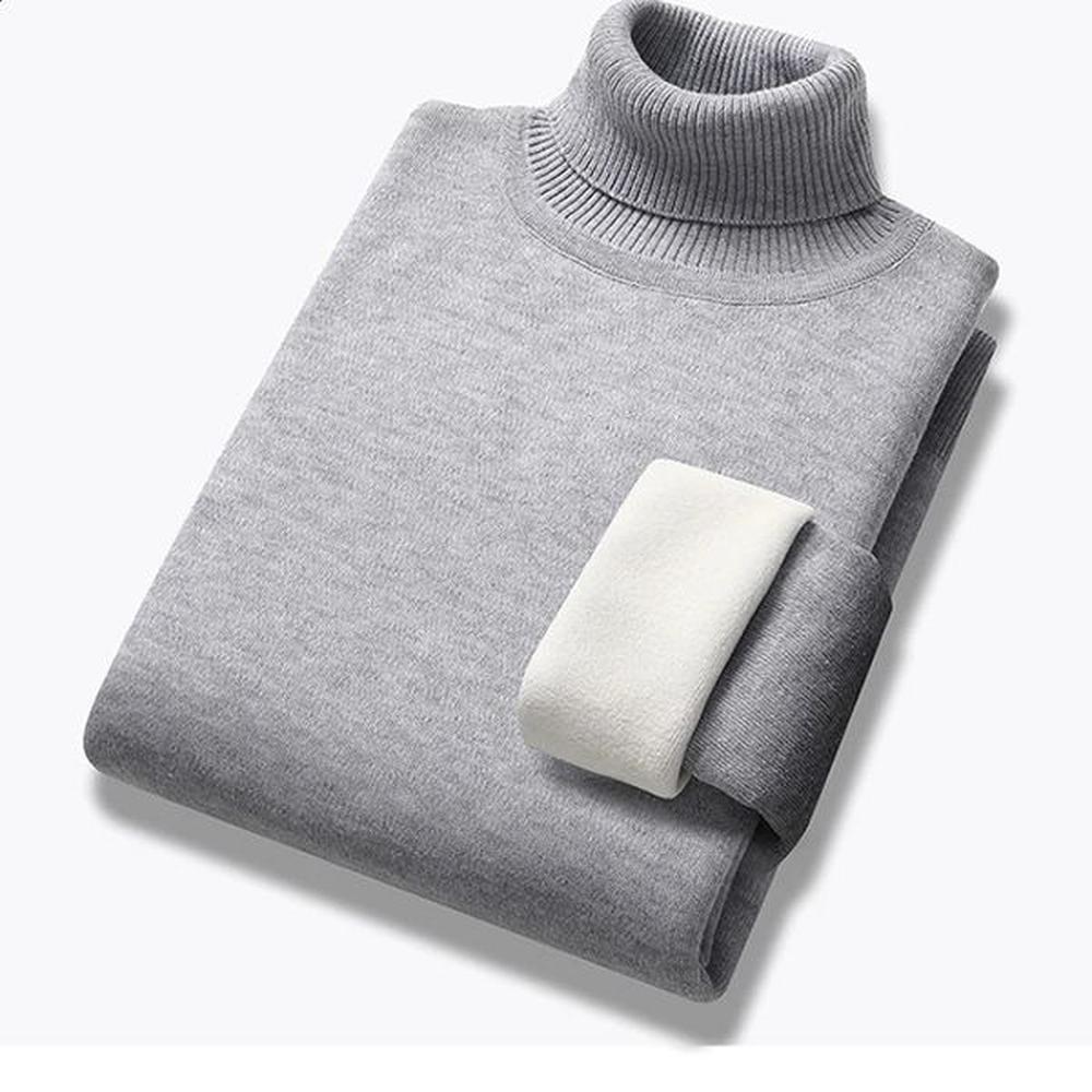 Winter Trend Sweater Mens Solid Long Sleeve Turtle Neck Lanka High Collar Wool Warm and Slim Fit Casual Sweater Jumper 4XL 241204
