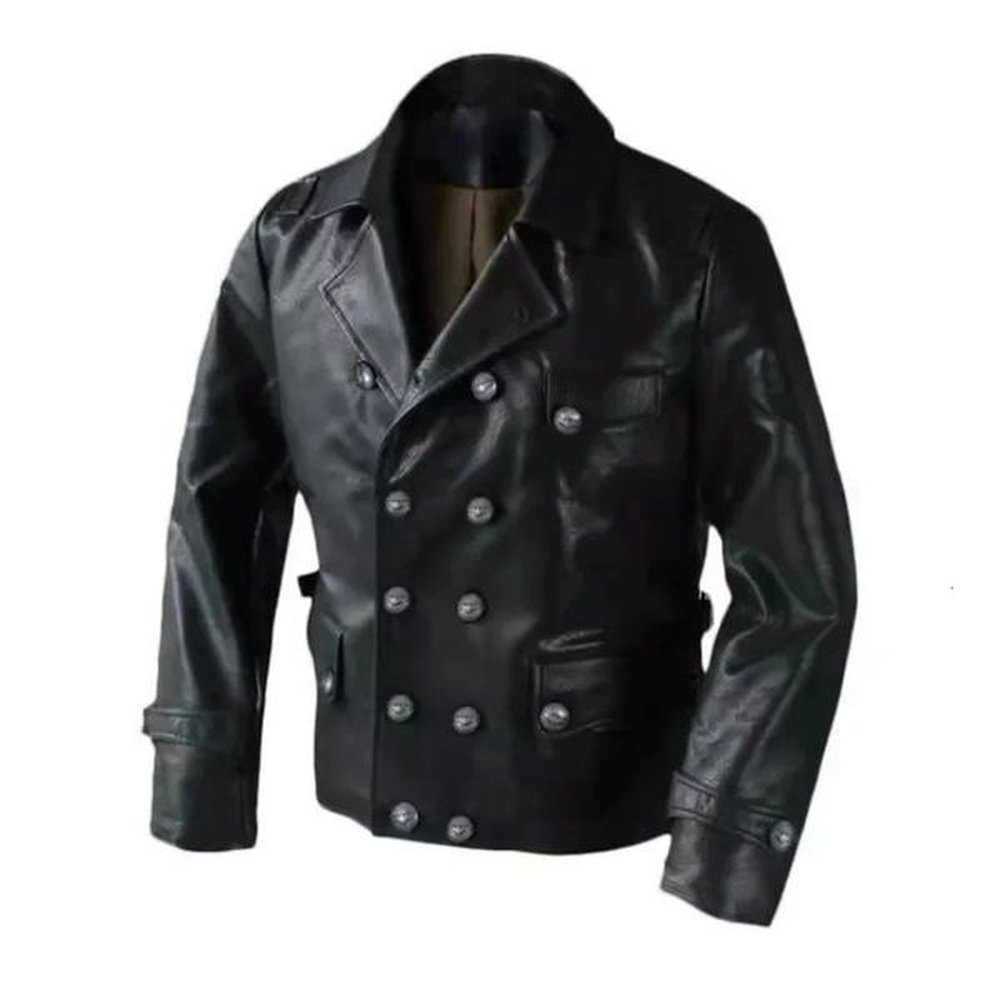 Winter Vintage Leather Mens Medieval Coat Y2K Autumn Pu Jackets Double-breasted Leather Coats Outwear Motorcycle Jackets 250206