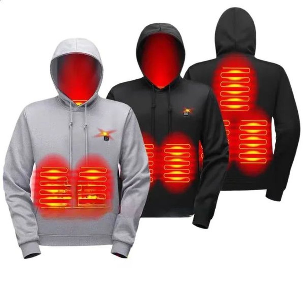 Winter Warm Sweatshirt 2024 Solid Color 3-speed Heated Hoodies for Men Fashion Loose Stretch Warm Casual Sweatshirt Pullover 241224
