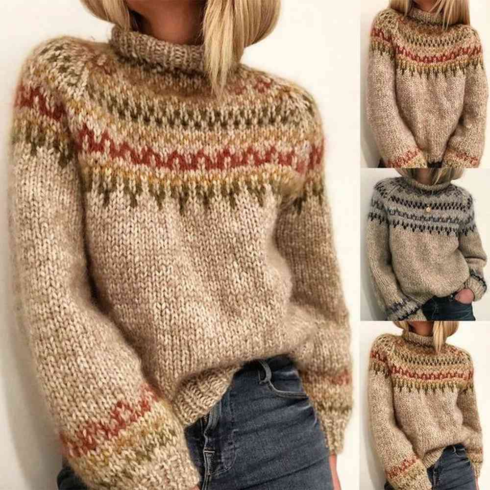 winter womens sweater half high neck pullover long sleeve straight