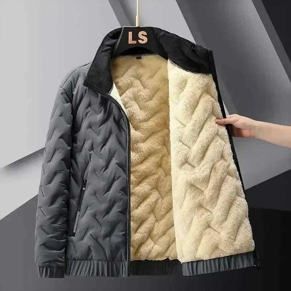 Winter Wool Fleece Jacket Men Thermal Lined Thick Warm Fleece Jacket Male Coat Turn Down Collar Parkas Korean Outerwear Jackets LX241018