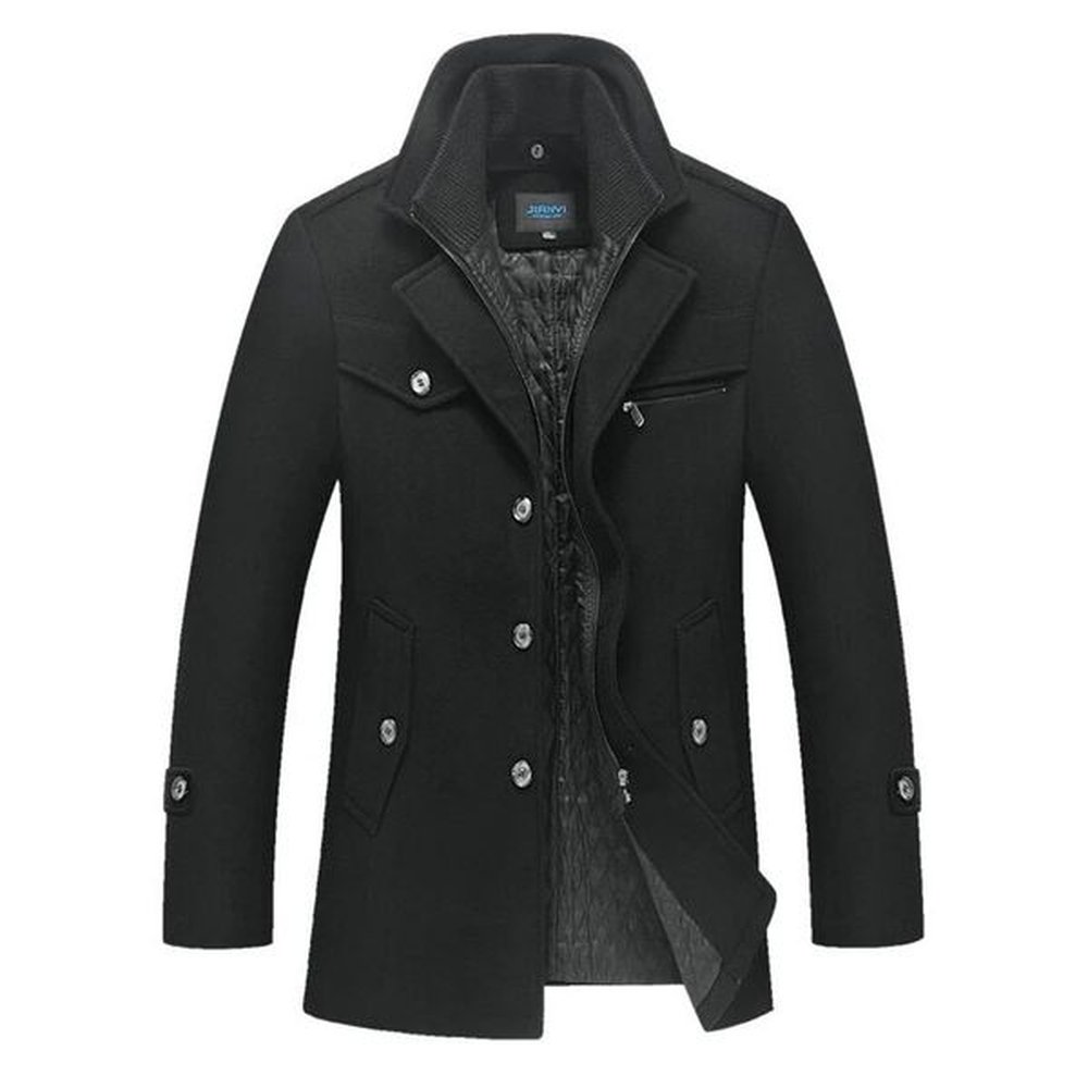 Winter Wool Jacket Men Casual Slim Long Coats Thick Warm Windbreaker Woolen Palto Overcoat Trench Peacoat Euro Size SXXL 241213
