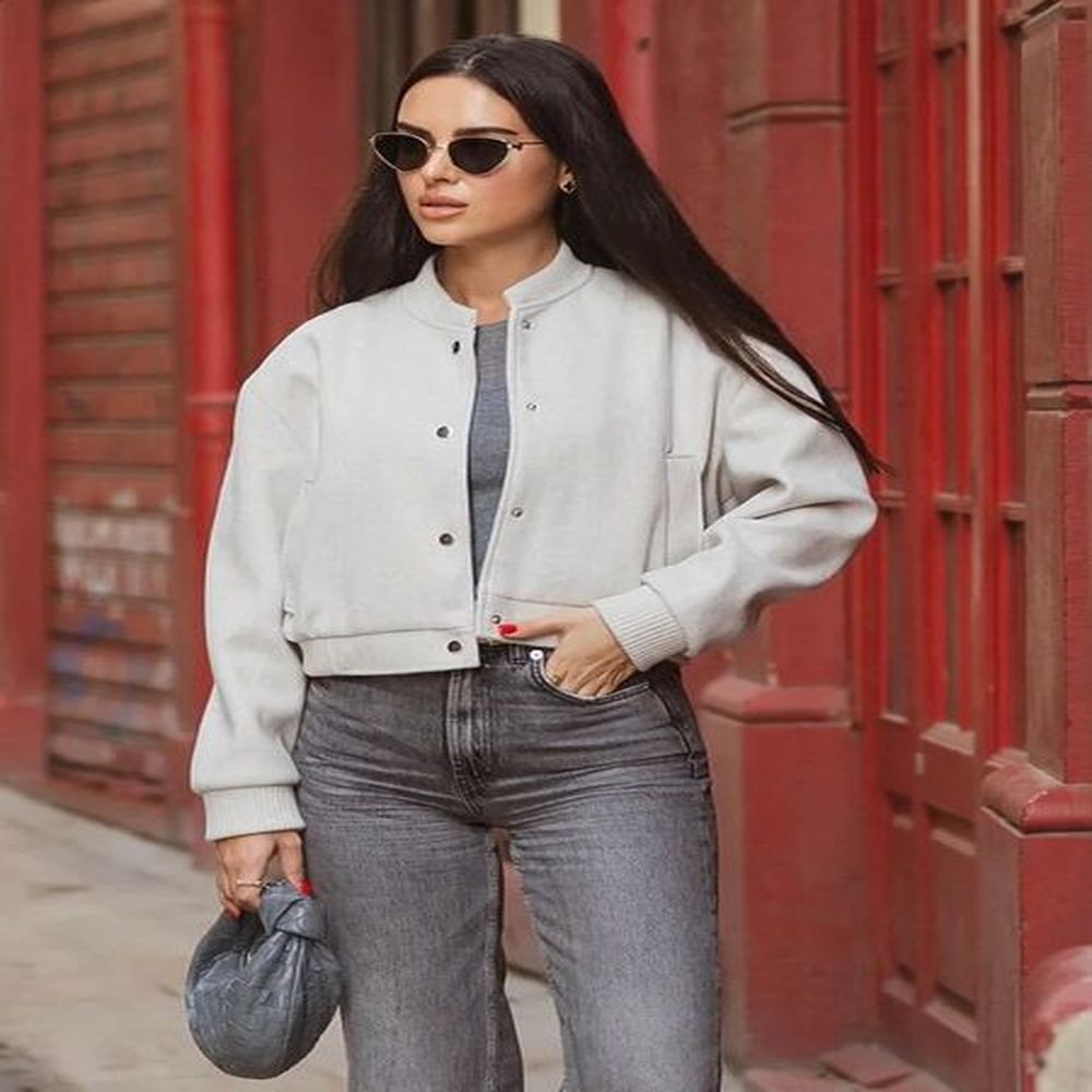 with pockets bomber jacket coat female elegant jackets outerwear yk