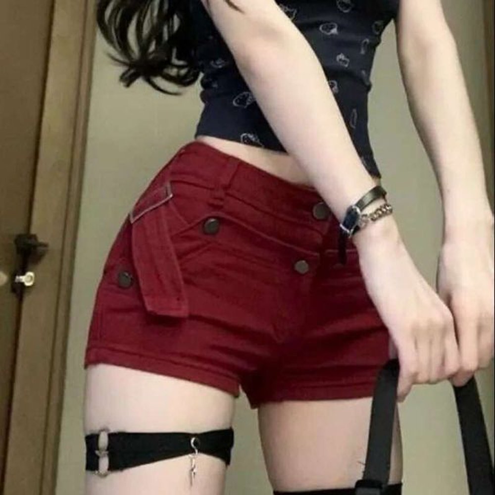 with waist pocket short jean pants woman booty tight micro