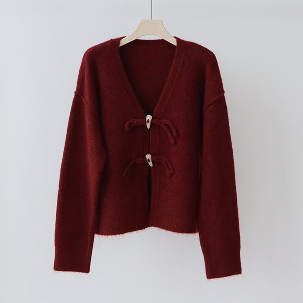 wj elegant ladies brushed wool knit cardigan cozy and